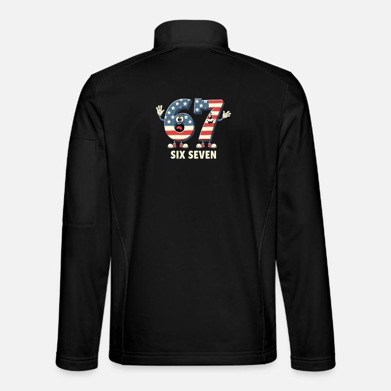 US Flag 67 Memes Six Seven - Unisex Softshelljacke - Schwarz