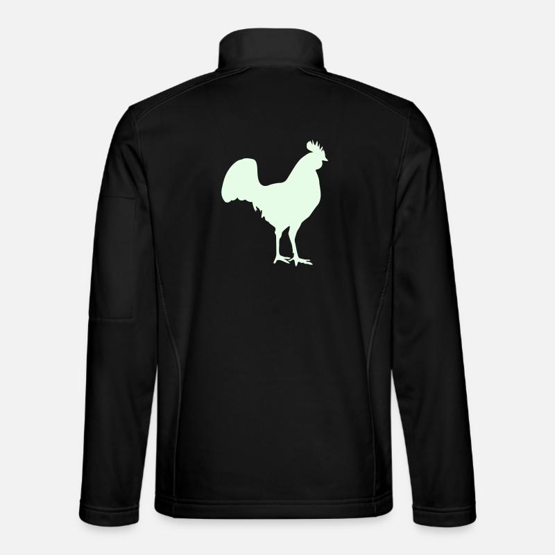 Rooster Silhouette - Unisex Softshell Jacket - black