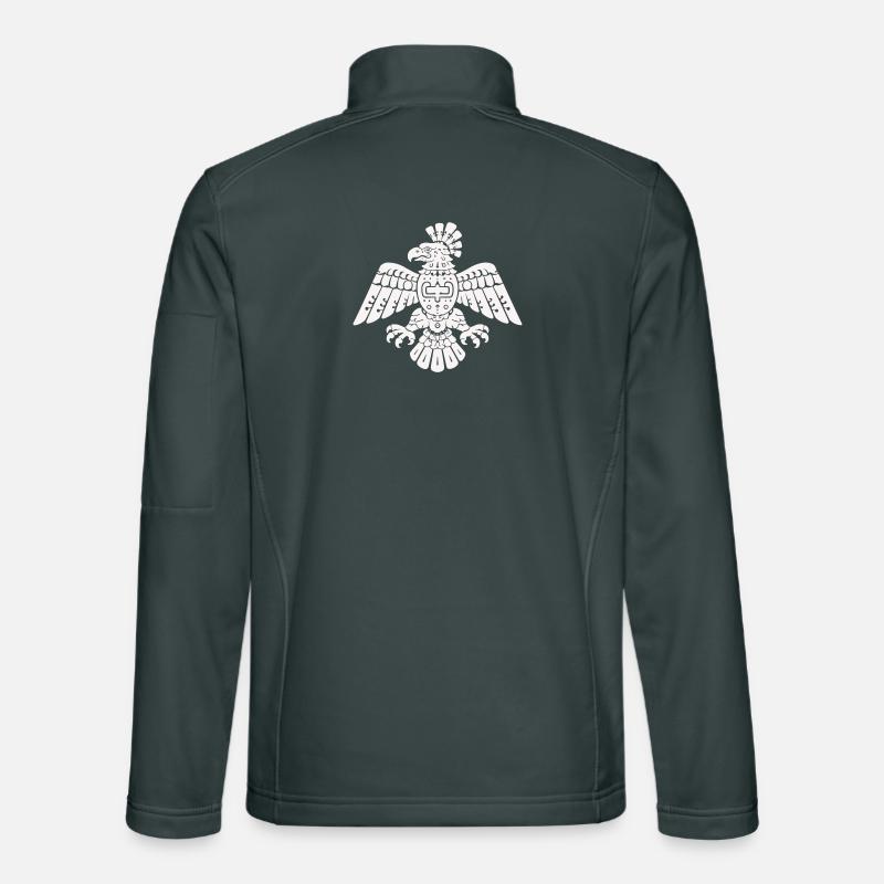 Motif totem d’aigle aztèque Veste en tissu softshell Unisexe