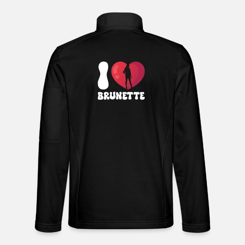I Love Brunette Heart Silhouette - Unisex Softshell Jacket - black