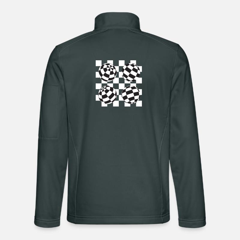 Spherical Checkered Illusion Unisex Softshell Jacket