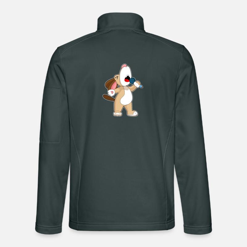Dog Singer Microphone Singing Unisex Softshell Jacket