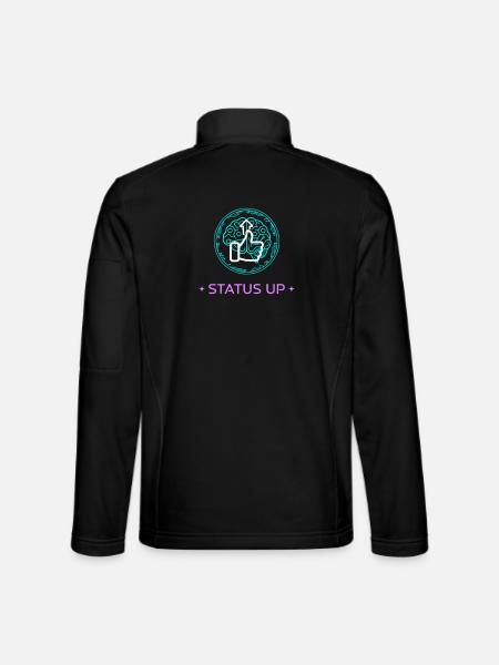 Status Up Brain Gehirn Level Up AI - Unisex Softshelljacke - Schwarz - Hinten
