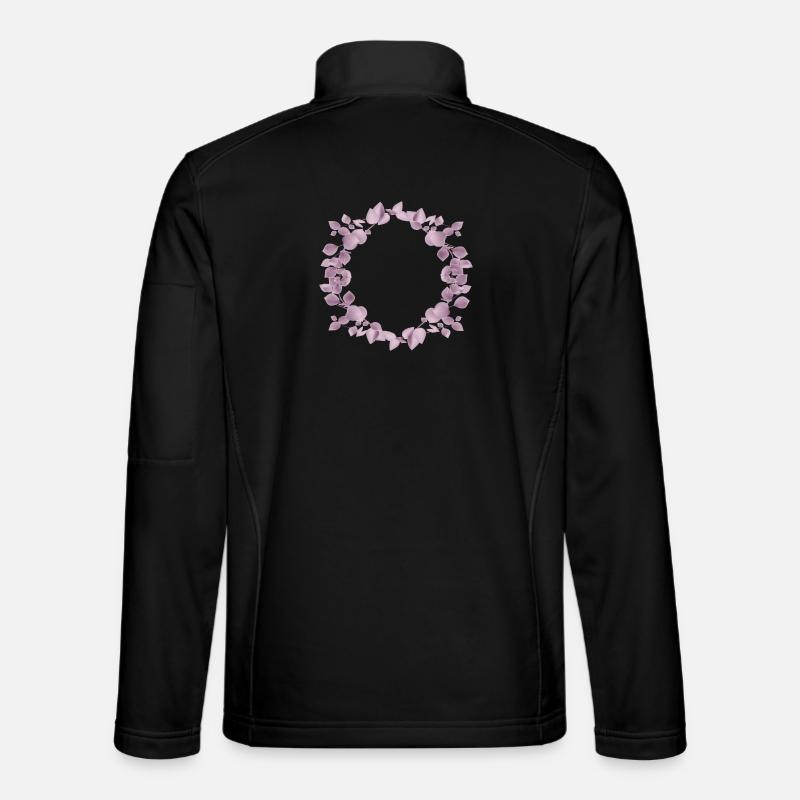 Delicate eucalyptus wreath in dusky pink illustration Unisex Softshell Jacket