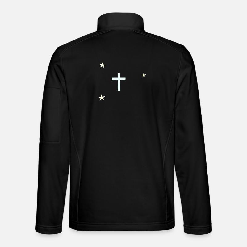 Celestial Cross with Stars - Unisex Softshell Jacket - black