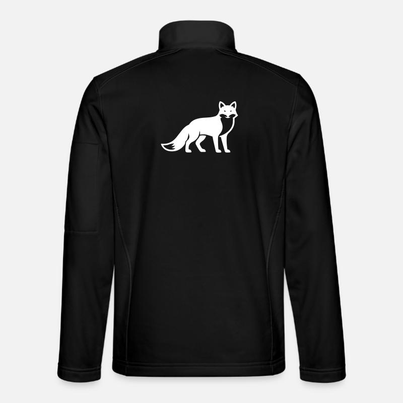 Fox Animal Silhouette - Unisex Softshell Jacket - black