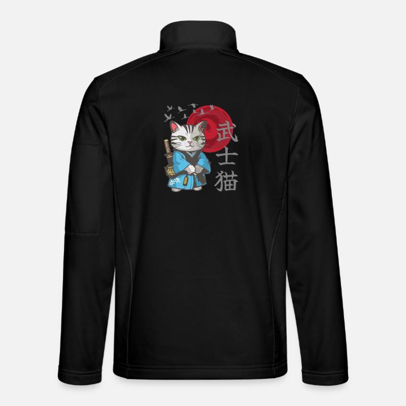 Katze Anime japanisch Samurai Kätzchen Unisex Softshelljacke