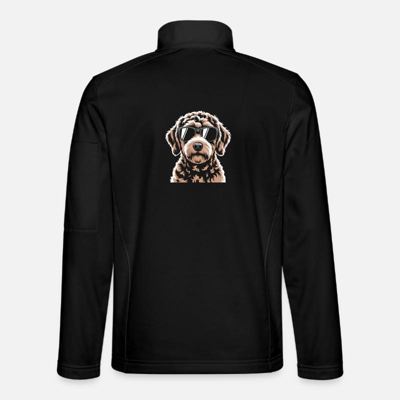 Brown Labradoodle - Unisex Softshell Jacket - black