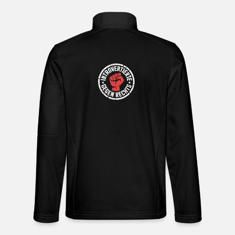 Introverts vs. Right - Antifascist Merch - Unisex Softshell Jacket - black