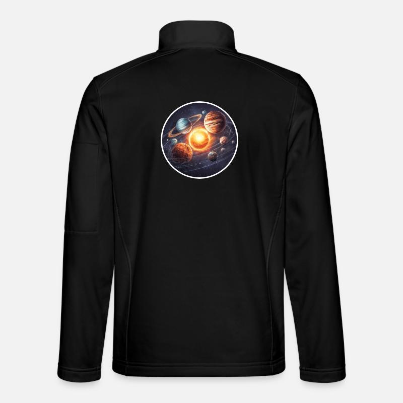 Astronomie Weltraum-Sonnensystem-Planeten-Orbit-Grafik - Unisex Softshelljacke - Schwarz
