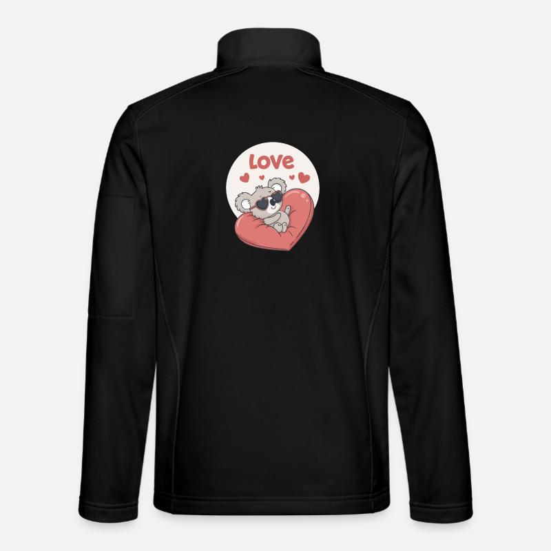 Koala Coeur en Couleurs - Veste en tissu softshell Unisexe - noir