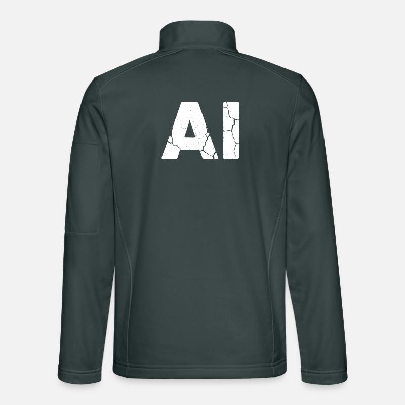 AI Artificial Intelligence Text Grunge Vector Unisex Softshell Jacket