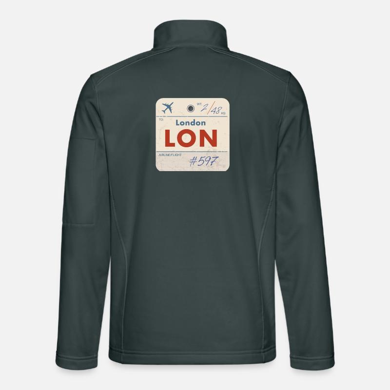 Tag de compagnie aérienne vintage LON de Londres Veste en tissu softshell Unisexe