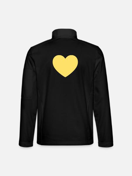 gelbes Herz gelb Geschenk Valentinstag - Unisex Softshelljacke - Schwarz - Hinten