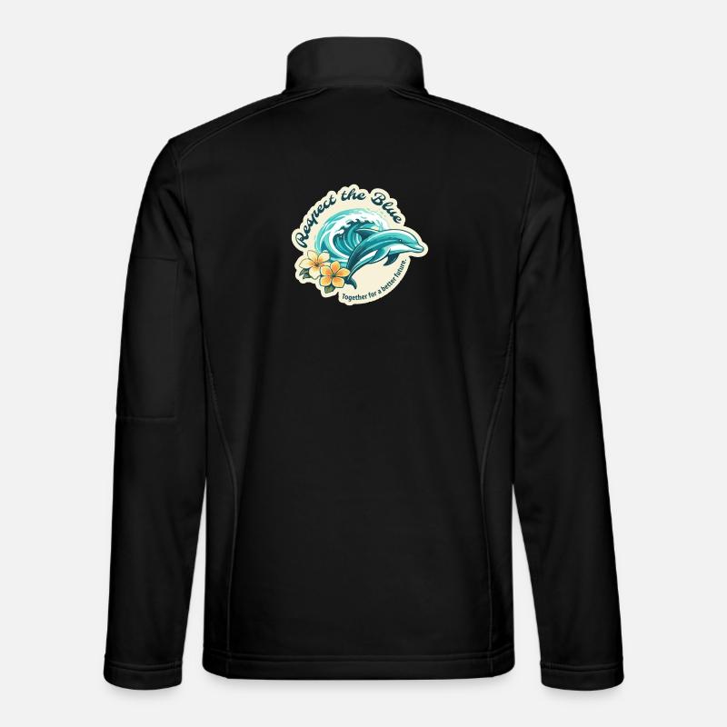 Protect the Blue - Delfin - Unisex Softshelljacke - Schwarz