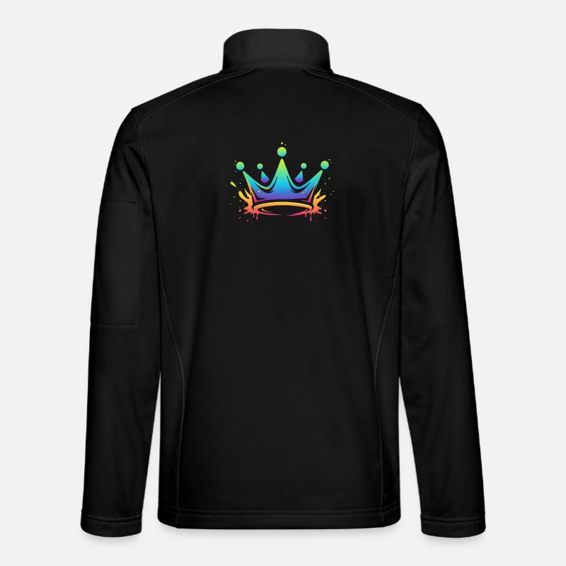 Rainbow Crowns Splash - Unisex Softshell Jacket - black