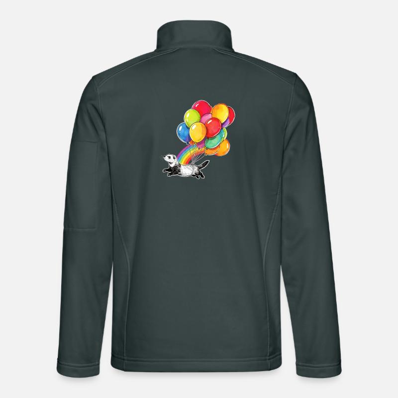 Frettchenballons und Regenbogen Unisex Softshelljacke