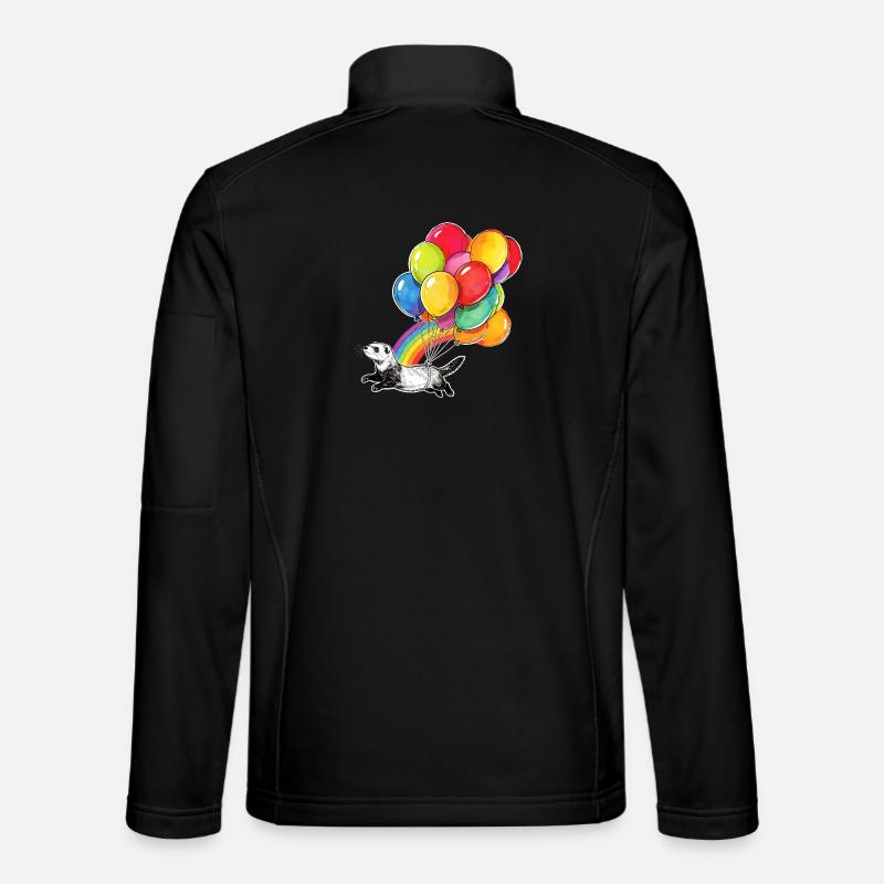 Frettchenballons und Regenbogen - Unisex Softshelljacke - Schwarz