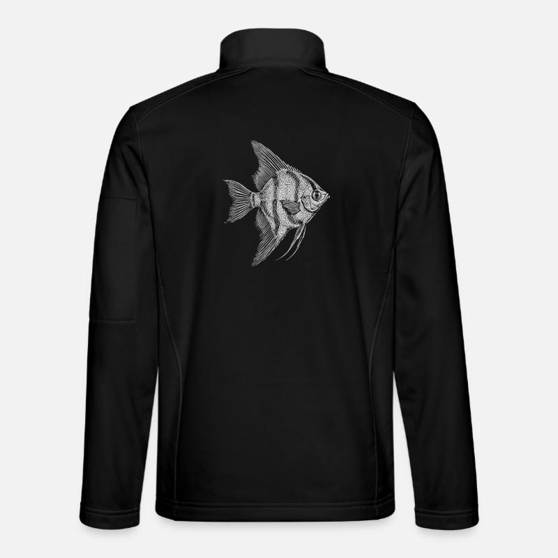Angelfish-Silhouetten-Skizze - Unisex Softshelljacke - Schwarz