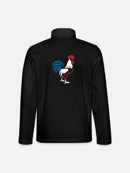 Vibrant blue red rooster - Unisex Softshell Jacket - black
