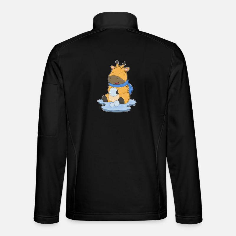 Giraffe Schneeball - Unisex Softshelljacke - Schwarz