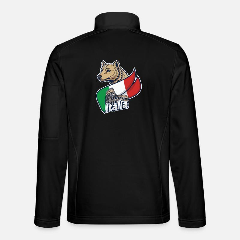 Italian Wolf with Colosseum - Unisex Softshell Jacket - black