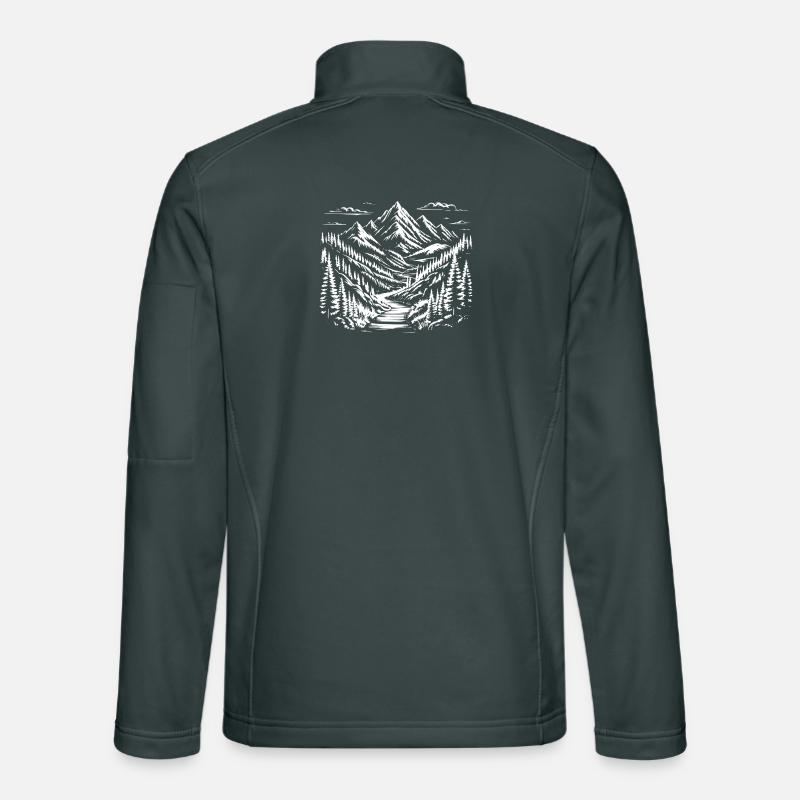 Mountain sketch landscape Unisex Softshell Jacket
