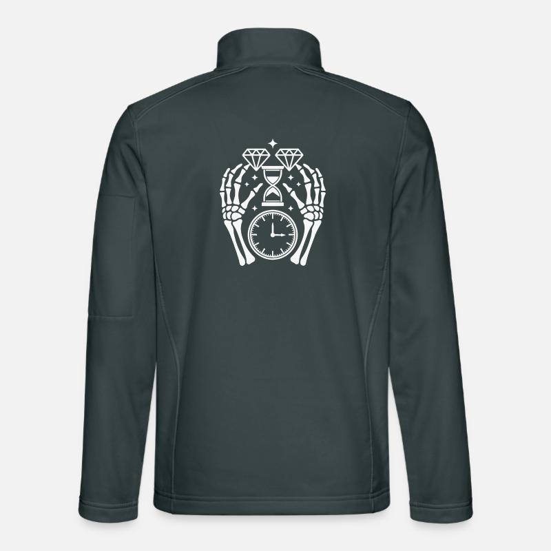 Diamants du Temps et Mains Squelettes Veste en tissu softshell Unisexe