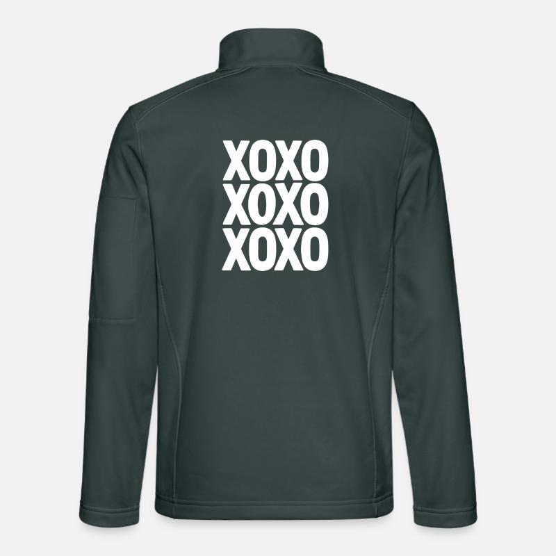 XOXO Love Text Minimal Repeating Design Unisex Softshell Jacket