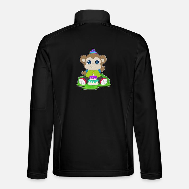 Gâteau d’anniversaire singe - Veste en tissu softshell Unisexe - noir