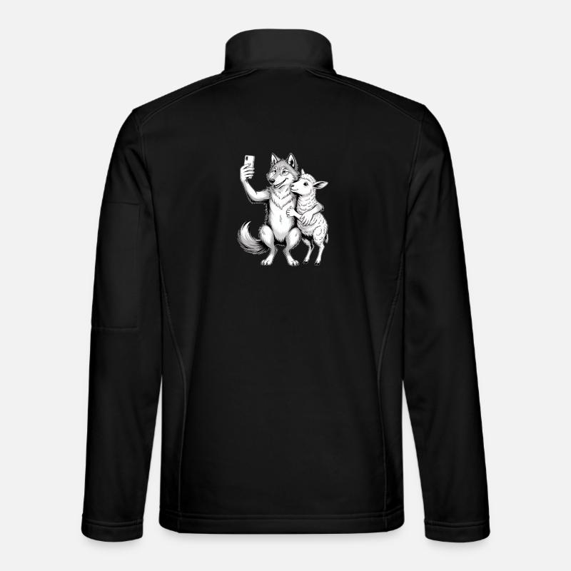 Wolf and Sheep - Unisex Softshell Jacket - black