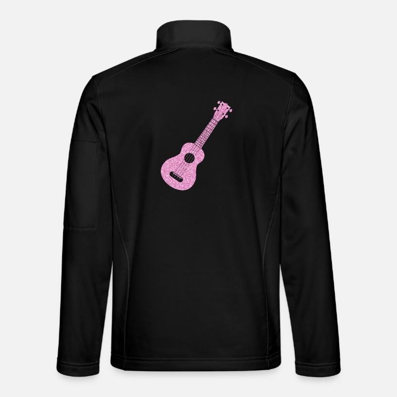 Hawaiian Ukulele Uke Diamonds - Unisex Softshell Jacket - black