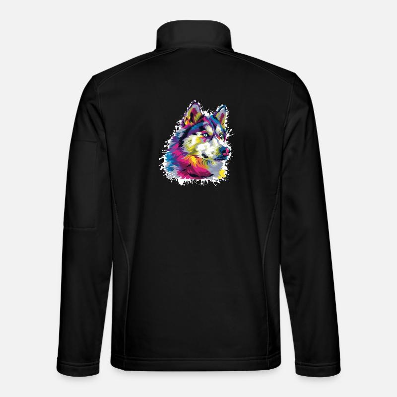 Wolf Tier Art - Unisex Softshelljacke - Schwarz