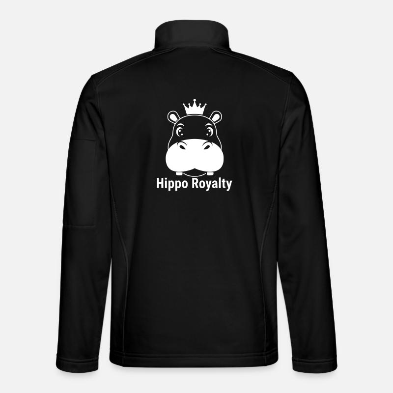 Hippo Royalty Nilpferd König Spruch - Unisex Softshelljacke - Schwarz