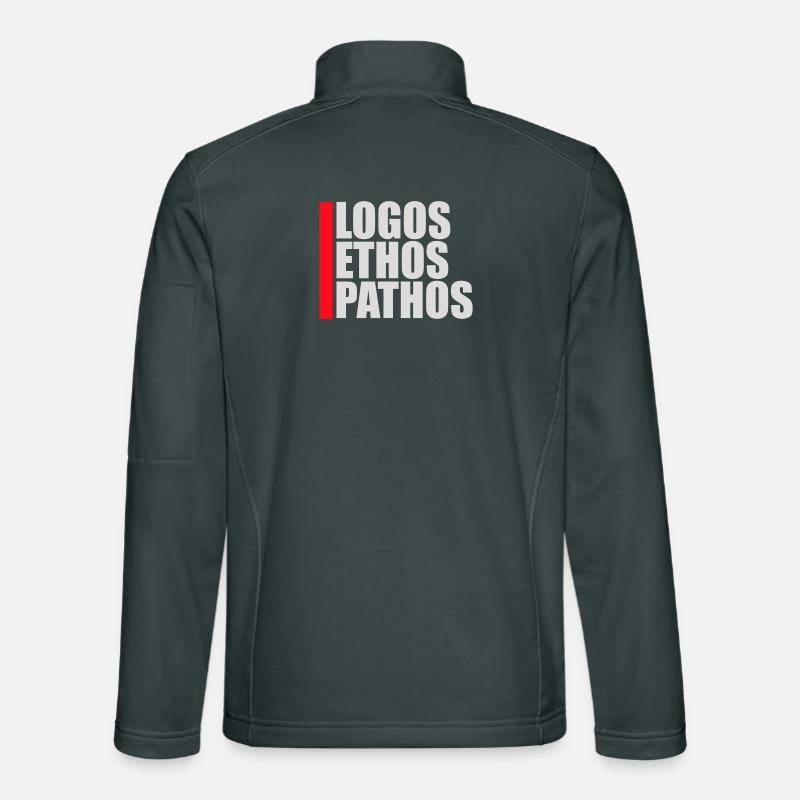 Logos Ethos Pathos Rhétorique Étudiant en Philosophie Veste en tissu softshell Unisexe