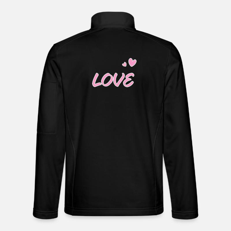 Pastel Love and Drawn Hearts - Unisex Softshell Jacket - black