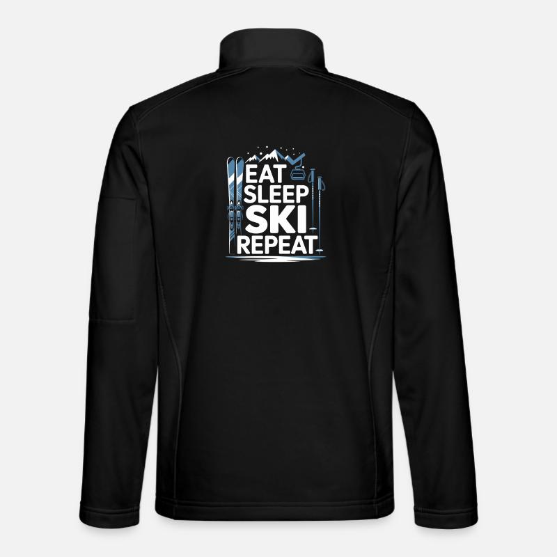 Manger, dormir, skier, répéter - Veste en tissu softshell Unisexe - noir