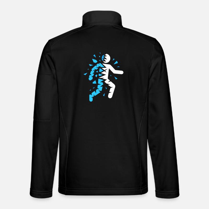 Blue exploded silhouette - Unisex Softshell Jacket - black