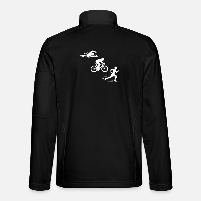 Triathlon Silhouette Triathlet - Unisex Softshelljacke - Schwarz