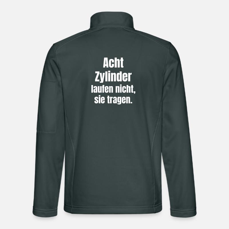 Graphismes textuels huit cylindres Veste en tissu softshell Unisexe