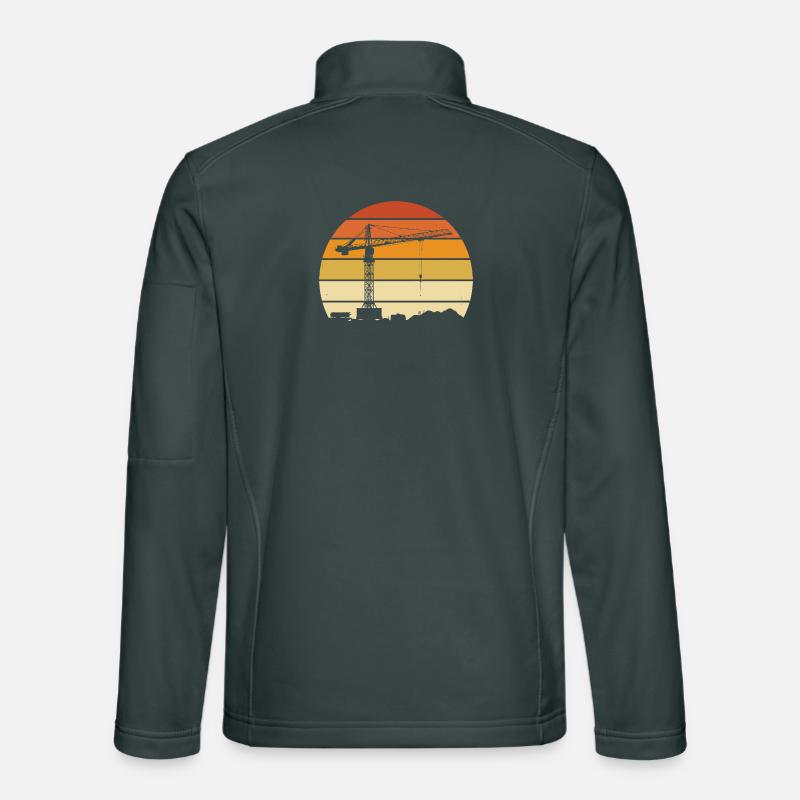Kranführer Retro Design – Baustelle & Baukran Unisex Softshelljacke