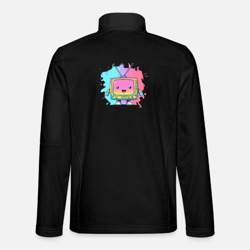 Pastel TV Kawaii Neon - Unisex Softshell Jacket - black