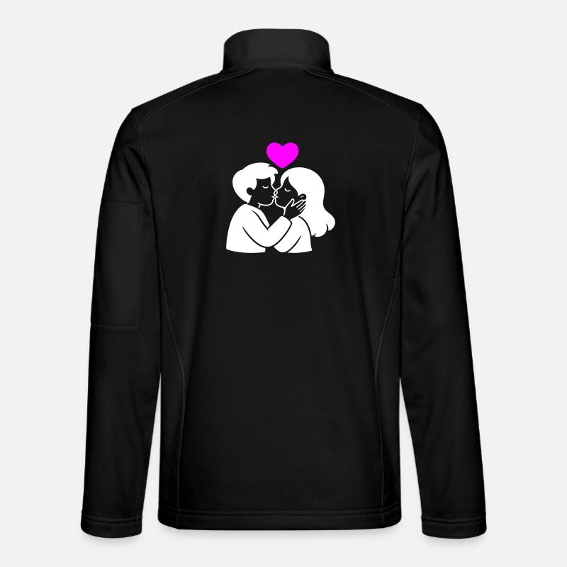 In Love Couple Heart Love - Unisex Softshell Jacket - black