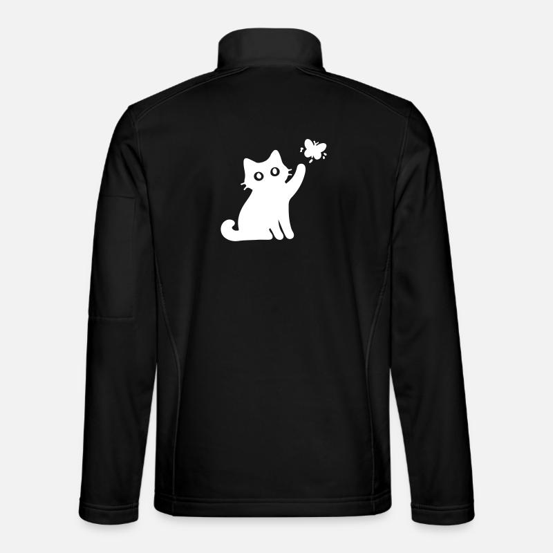 Katze Niedlich - Unisex Softshelljacke - Schwarz