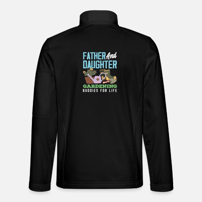 Vater-tochter-gartenarbeit Garten - Unisex Softshelljacke - Schwarz