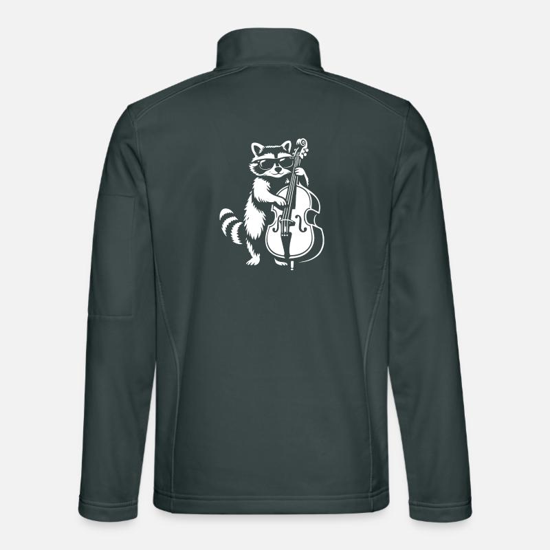 Raton laveur jouant de la contrebasse dans un groupe de jazz Veste en tissu softshell Unisexe