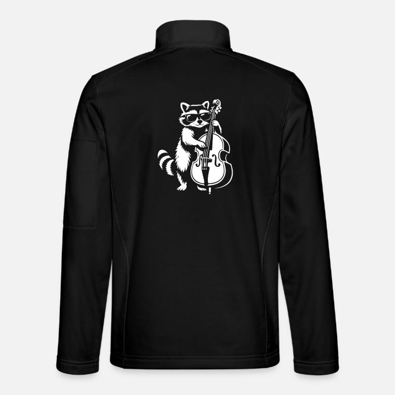 Raton laveur jouant de la contrebasse dans un groupe de jazz Veste en tissu softshell Unisexe