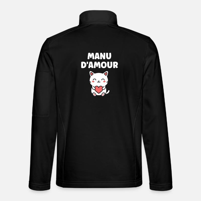 Manu D'Amour Cat Heart - Unisex Softshell Jacket - black