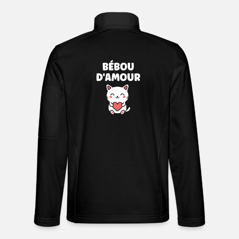 Love Beboo Cat Heart - Unisex Softshell Jacket - black