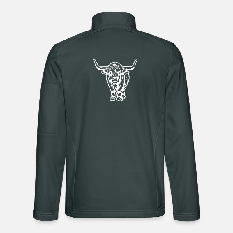 Scottish Highland cattle white Unisex Softshell Jacket
